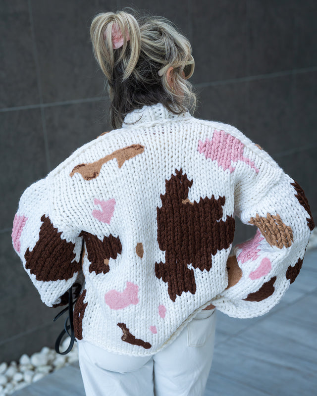 Cow Chunky Cardigan