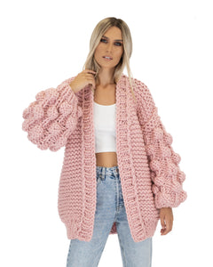 Pink bobble shop sleeve cardigan