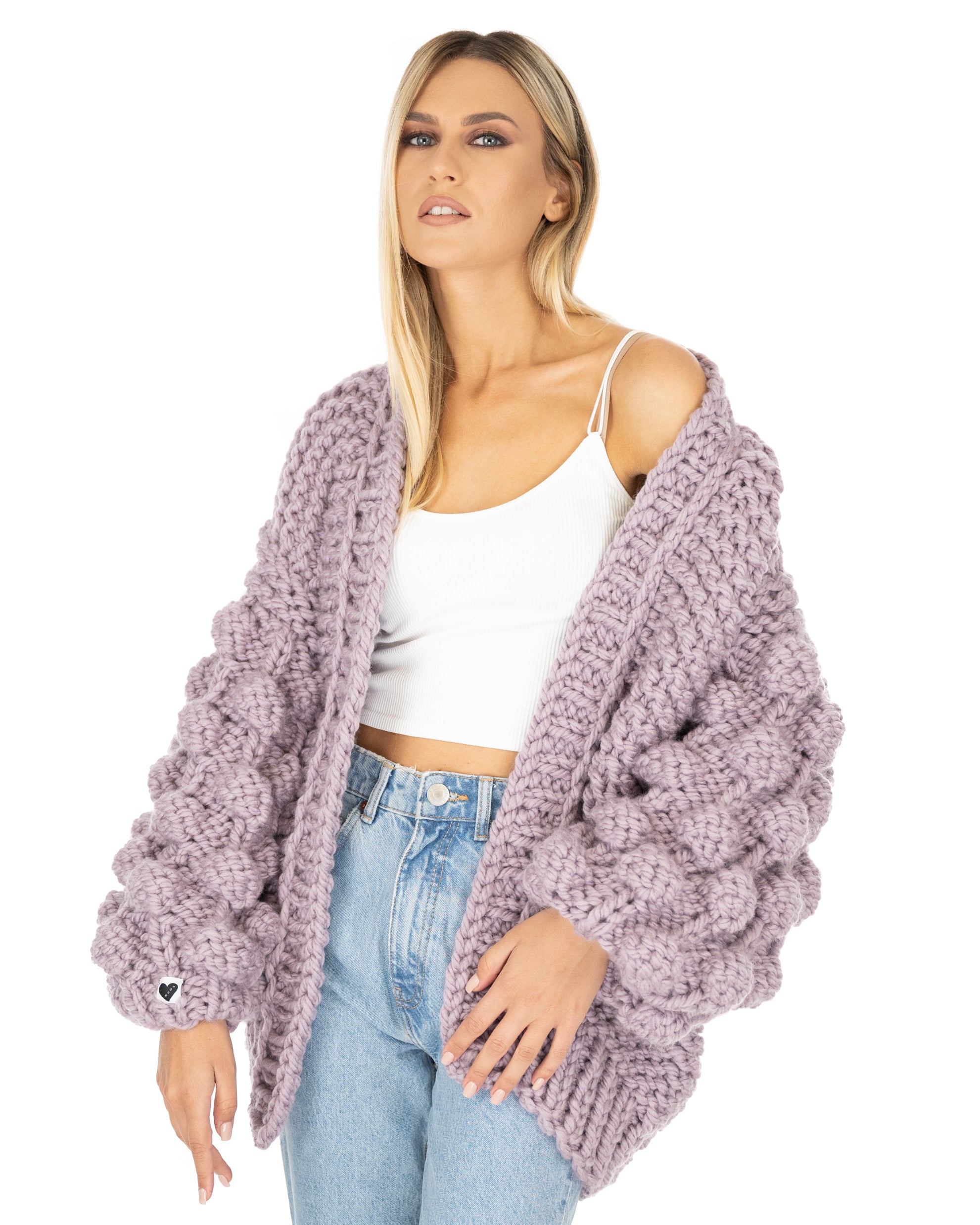 Chunky bubble 2024 sleeve cardigan