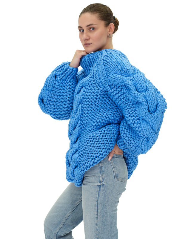 Cable Funnelneck Sweater