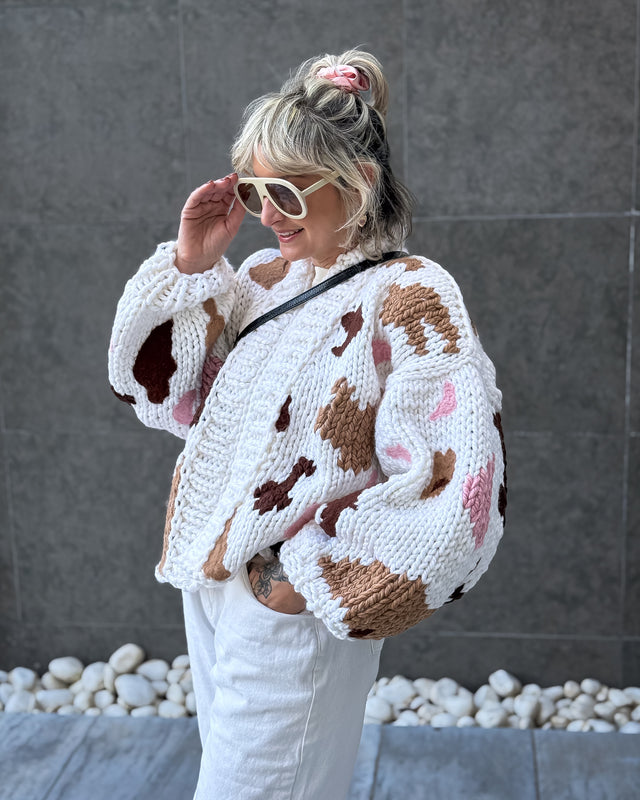 Cow Chunky Cardigan