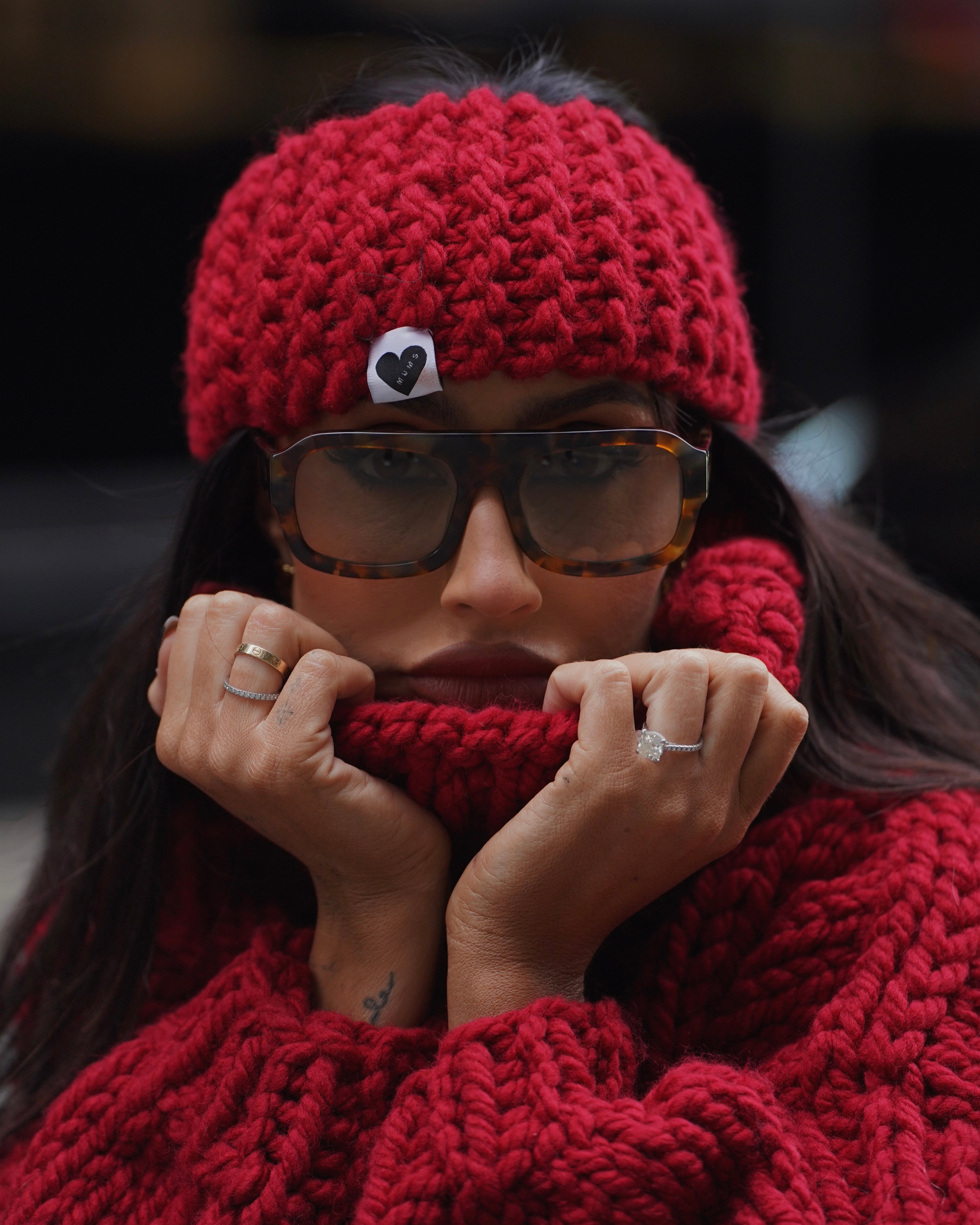 Knitted hat and leg warmer set - Crochet & on sale Love - Handmade from Argentina - Fashion knitwear